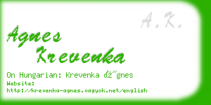 agnes krevenka business card